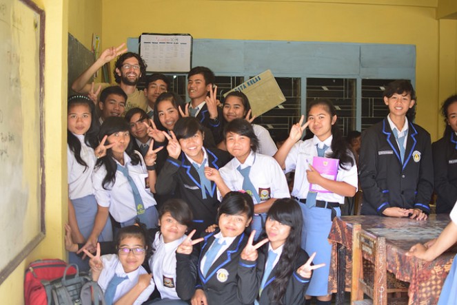 English class at a Berastagi school we where invited too